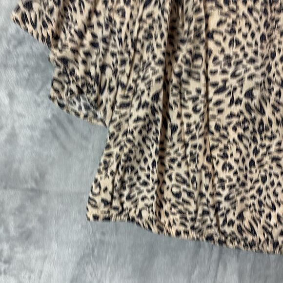 JM Collection Cheetah Animal Print Flowy Sleeves Top Blouse Size 3X - Picture 6 of 9